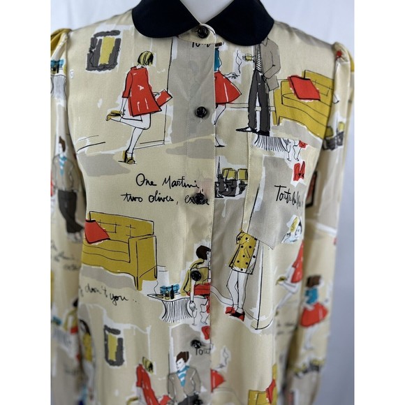 Kate Spade Blouse Size 4 Silk Top Garance Dore Collaboration Limited Edition NWT - Picture 2 of 6